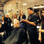 Antonino stylists learning new barbering techniques